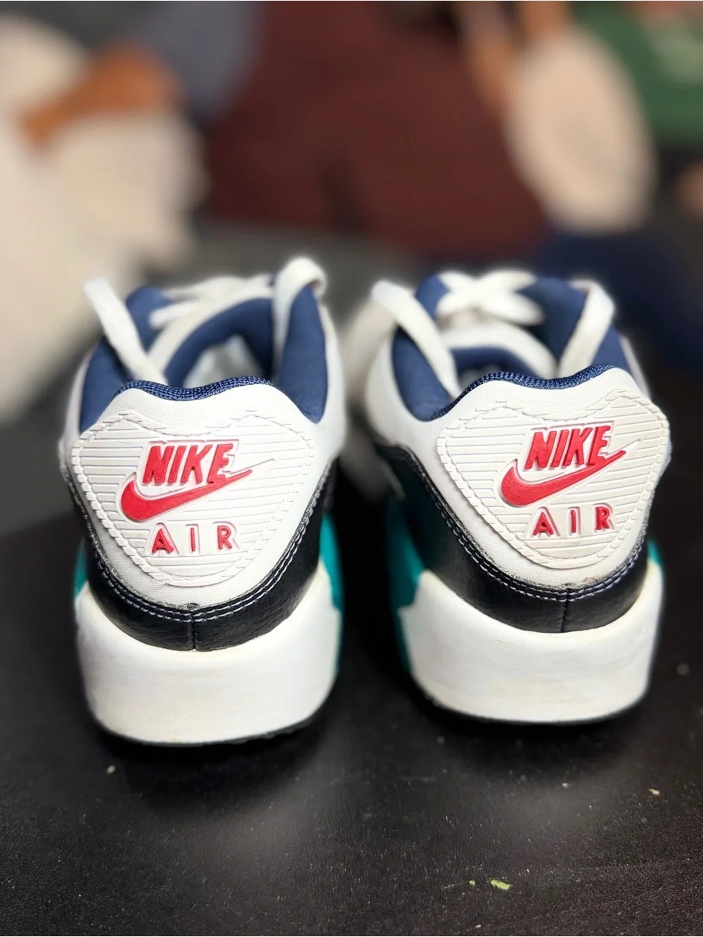 Nike Kids Sneakers in Gray with Teal & Red Accents
